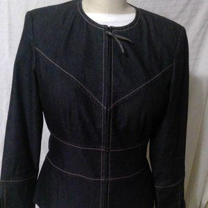 VESTI Beautiful Denim Detailed Belted Jacket Size 10